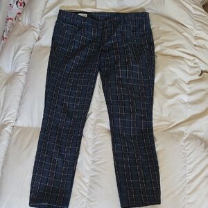 GAP women's/unisex blue plaid skinny pants 31/12r